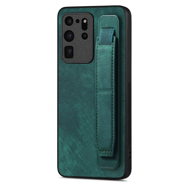 Retro Wristband Holder Leather Back Phone Case, Compatible with Samsung Galaxy S20 Ultra 5G