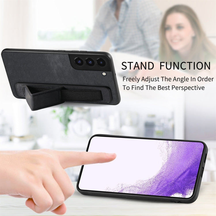 Retro Wristband Holder Leather Back Phone Case, Compatible with Samsung Galaxy S22+ 5G
