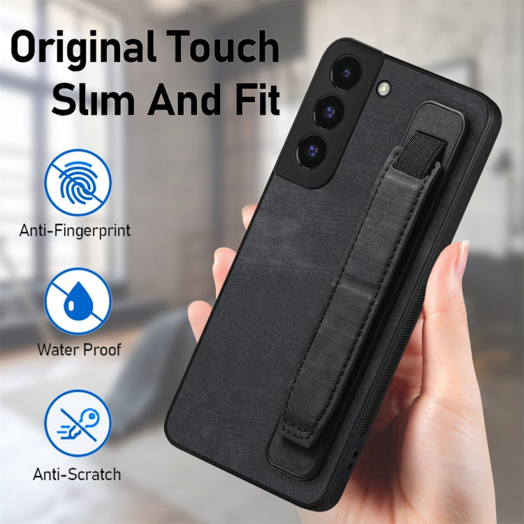 Retro Wristband Holder Leather Back Phone Case, Compatible with Samsung Galaxy S22+ 5G