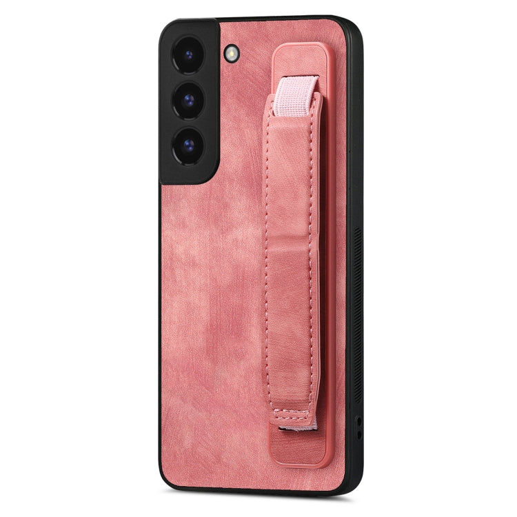 Retro Wristband Holder Leather Back Phone Case, Compatible with Samsung Galaxy S22+ 5G