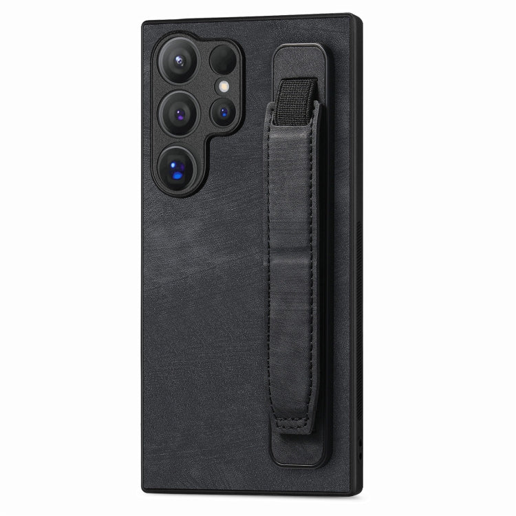 Retro Wristband Holder Leather Back Phone Case, Compatible with Samsung Galaxy S24 Ultra 5G