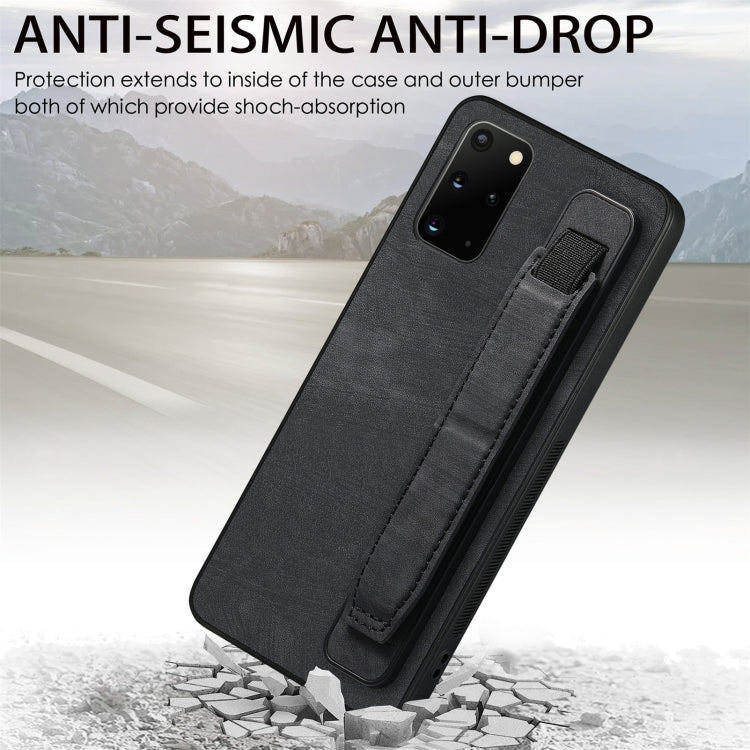 Retro Wristband Holder Leather Back Phone Case, Compatible with Samsung Galaxy S20+