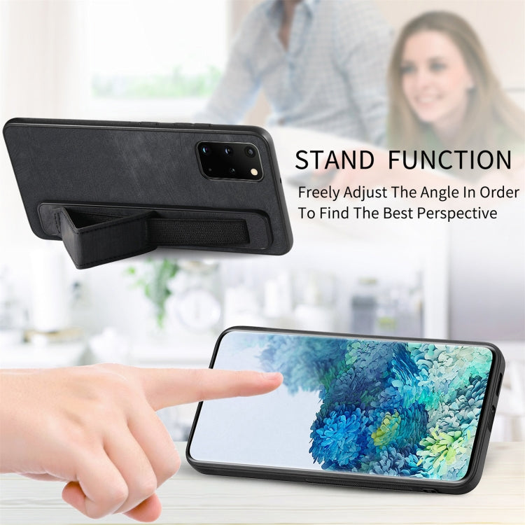 Retro Wristband Holder Leather Back Phone Case, Compatible with Samsung Galaxy S20+