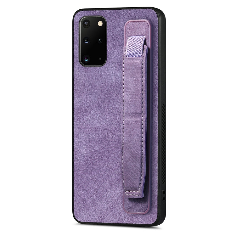Retro Wristband Holder Leather Back Phone Case, Compatible with Samsung Galaxy S20+