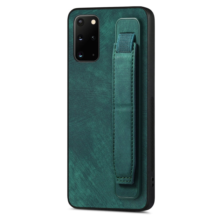 Retro Wristband Holder Leather Back Phone Case, Compatible with Samsung Galaxy S20+