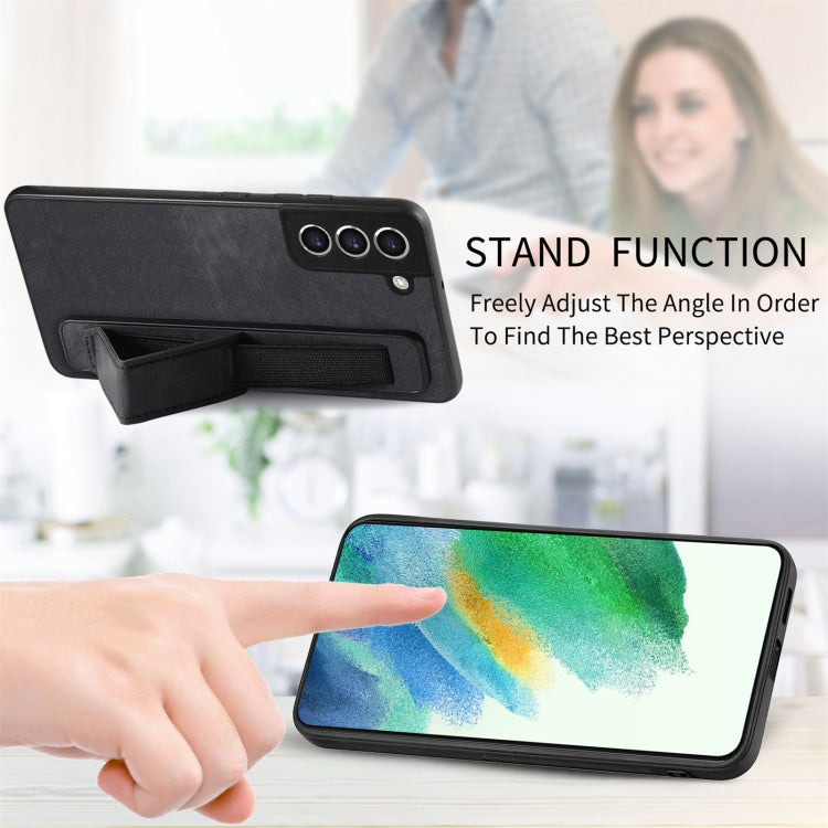 Retro Wristband Holder Leather Back Phone Case, Compatible with Samsung Galaxy S21 FE 5G