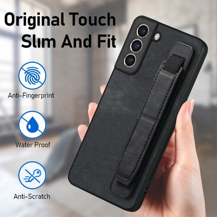 Retro Wristband Holder Leather Back Phone Case, Compatible with Samsung Galaxy S21 FE 5G