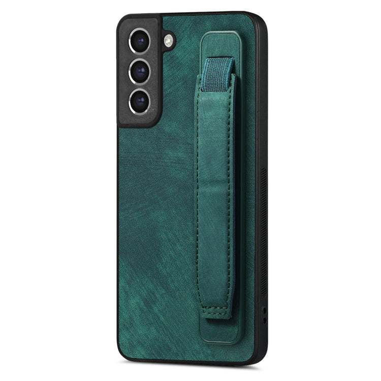 Retro Wristband Holder Leather Back Phone Case, Compatible with Samsung Galaxy S21 FE 5G