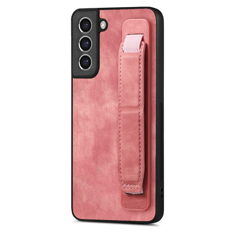 Retro Wristband Holder Leather Back Phone Case, Compatible with Samsung Galaxy S21 FE 5G