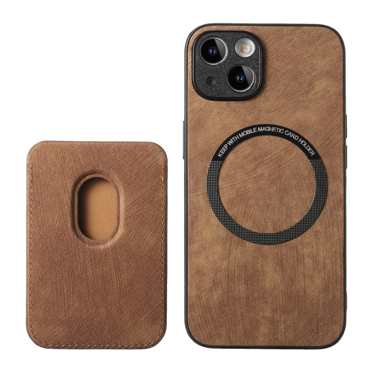 Retro Leather Card Bag Magnetic Phone Case, Compatible with iPhone XR