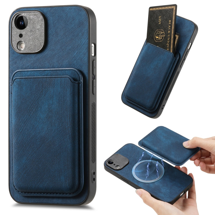 Retro Leather Card Bag Magnetic Phone Case, Compatible with iPhone XR