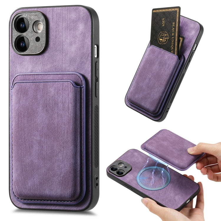 Retro Leather Card Bag Magnetic Phone Case, Compatible with iPhone 11