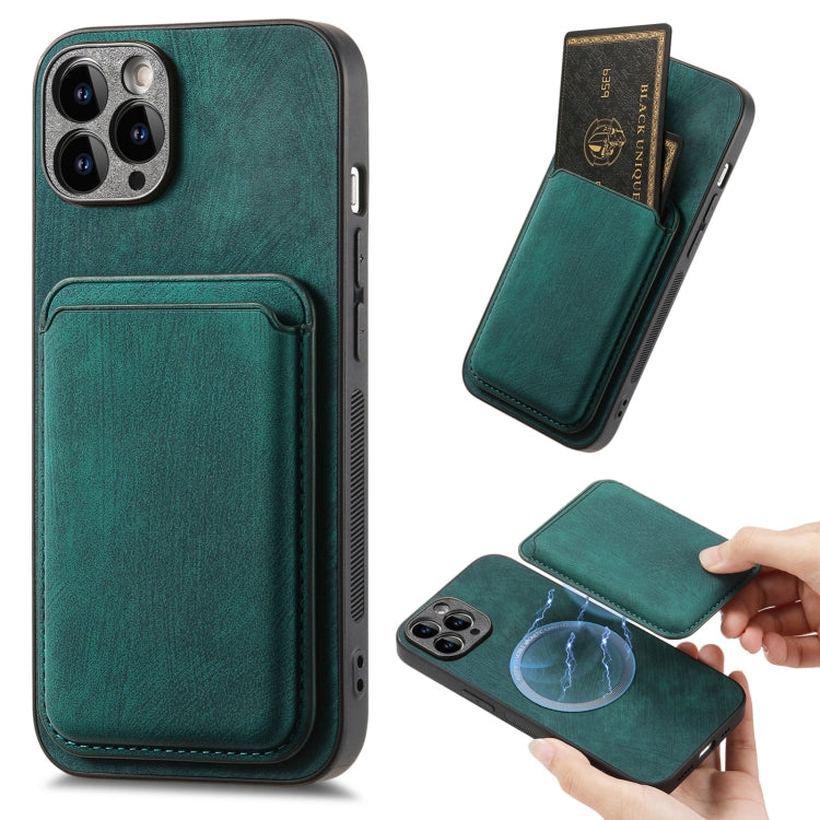 Retro Leather Card Bag Magnetic Phone Case, Compatible with iPhone 11 Pro