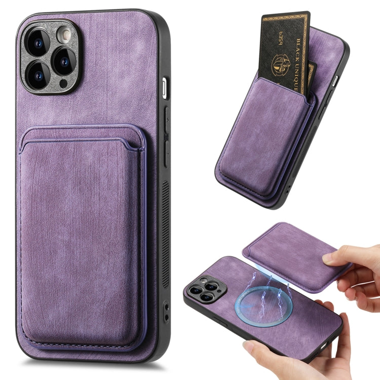 Retro Leather Card Bag Magnetic Phone Case, Compatible with iPhone 11 Pro