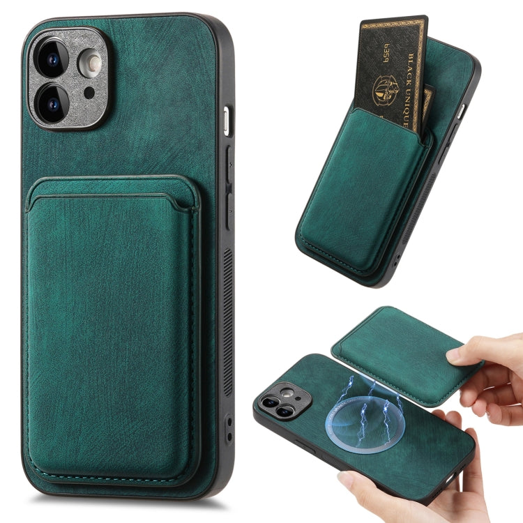 Retro Leather Card Bag Magnetic Phone Case, Compatible with iPhone 12