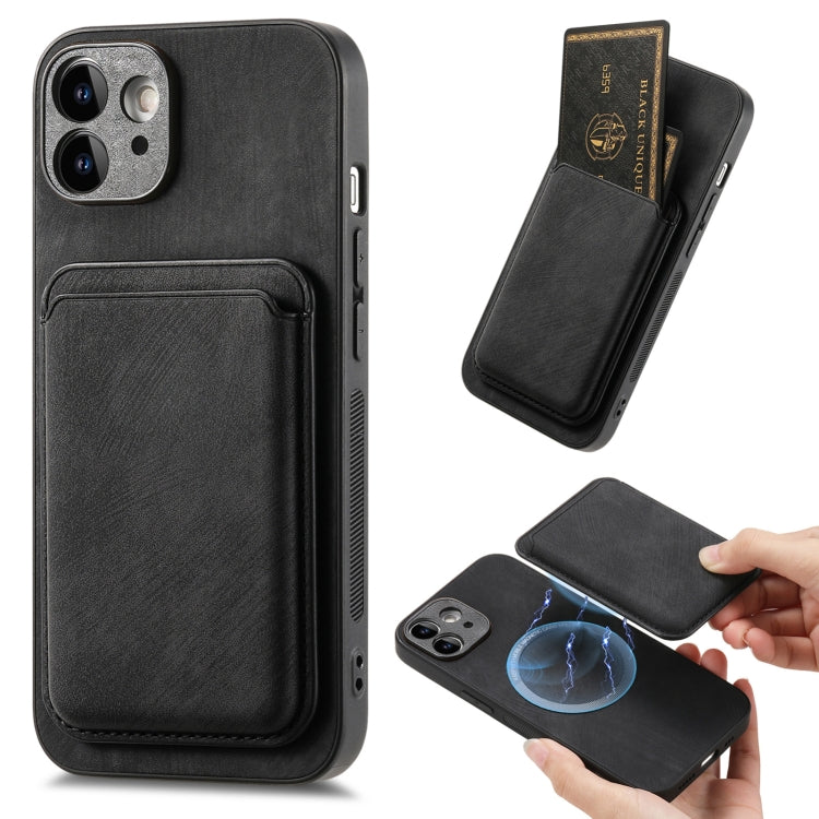 Retro Leather Card Bag Magnetic Phone Case, Compatible with iPhone 12