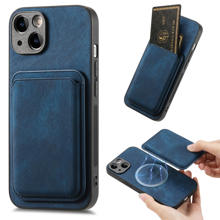 Retro Leather Card Bag Magnetic Phone Case, Compatible with iPhone 14