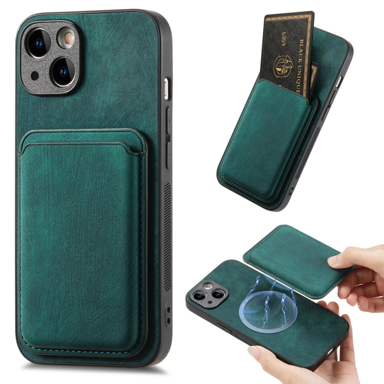 Retro Leather Card Bag Magnetic Phone Case, Compatible with iPhone 14