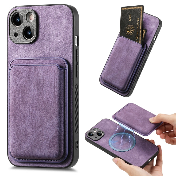 Retro Leather Card Bag Magnetic Phone Case, Compatible with iPhone 14