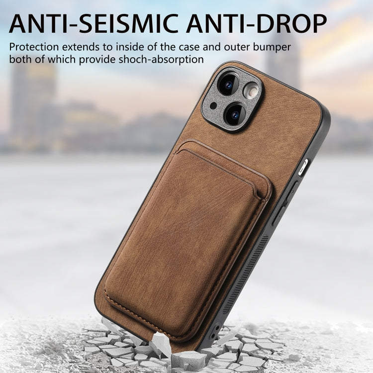 Retro Leather Card Bag Magnetic Phone Case, Compatible with iPhone 15 Pro Max