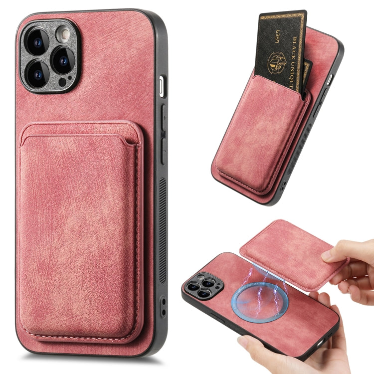Retro Leather Card Bag Magnetic Phone Case, Compatible with iPhone 15 Pro Max