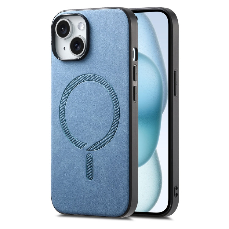 Solid Color Retro Magsafe PU Back Cover Phone Case, Compatible with iPhone 15