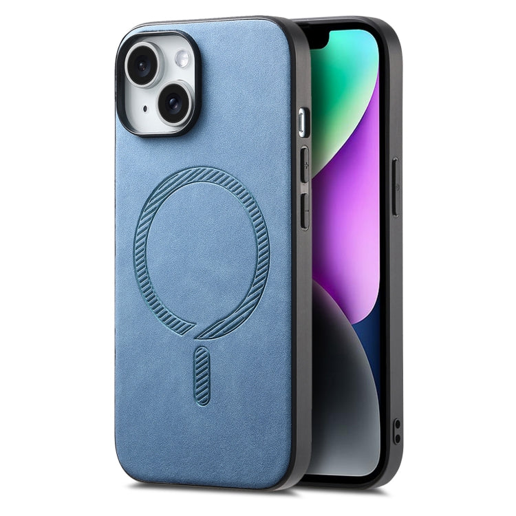 Solid Color Retro Magsafe PU Back Cover Phone Case, Compatible with iPhone 14