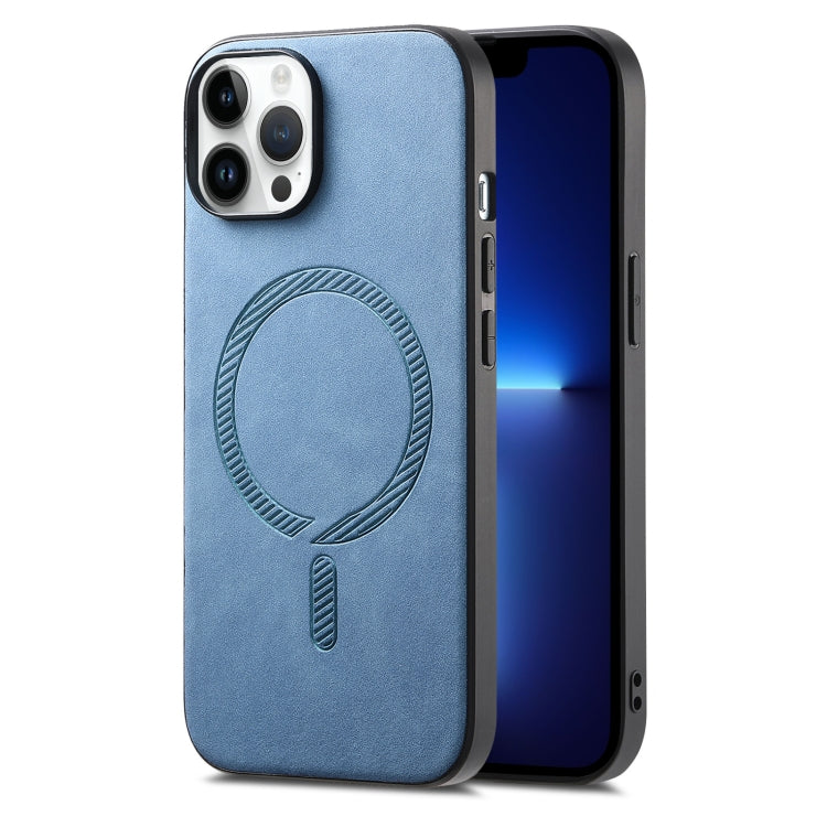 Solid Color Retro Magsafe PU Back Cover Phone Case, Compatible with iPhone 13 Pro Max
