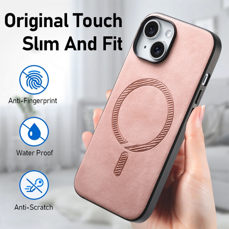 Solid Color Retro Magsafe PU Back Cover Phone Case, Compatible with iPhone 13 Pro