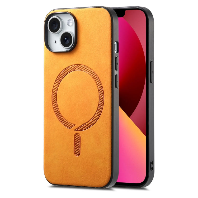 Solid Color Retro Magsafe PU Back Cover Phone Case, Compatible with iPhone 13