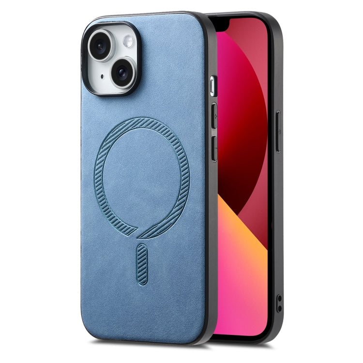 Solid Color Retro Magsafe PU Back Cover Phone Case, Compatible with iPhone 13
