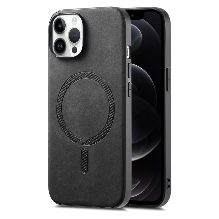 Solid Color Retro Magsafe PU Back Cover Phone Case, Compatible with iPhone 12 Pro Max