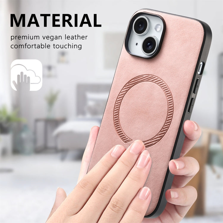 Solid Color Retro Magsafe PU Back Cover Phone Case, Compatible with iPhone 11