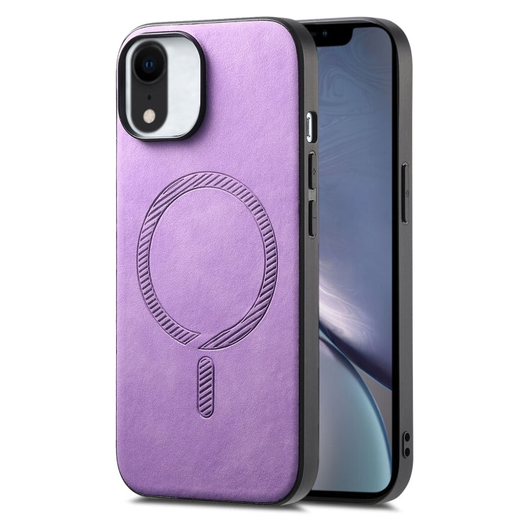 Solid Color Retro Magsafe PU Back Cover Phone Case, Compatible with iPhone XR