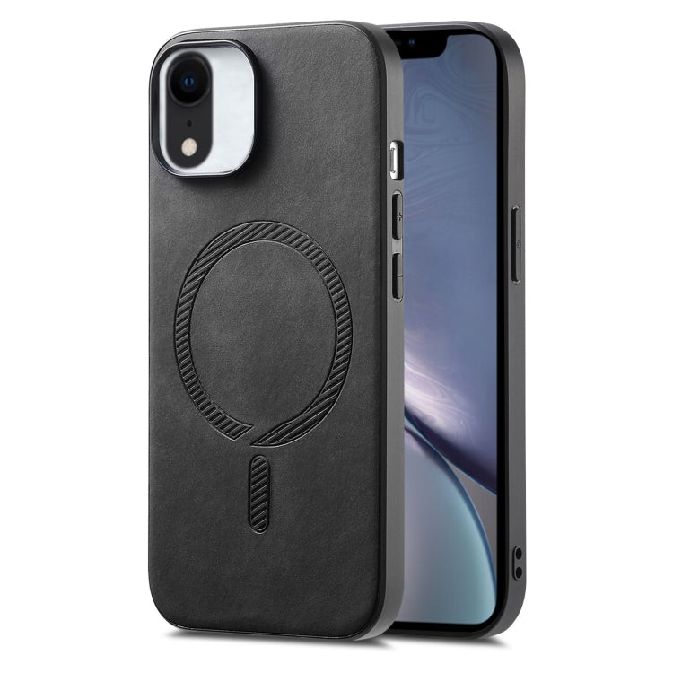 Solid Color Retro Magsafe PU Back Cover Phone Case, Compatible with iPhone XR
