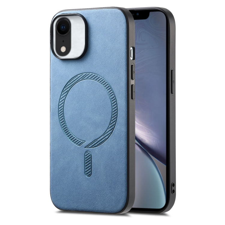 Solid Color Retro Magsafe PU Back Cover Phone Case, Compatible with iPhone XR