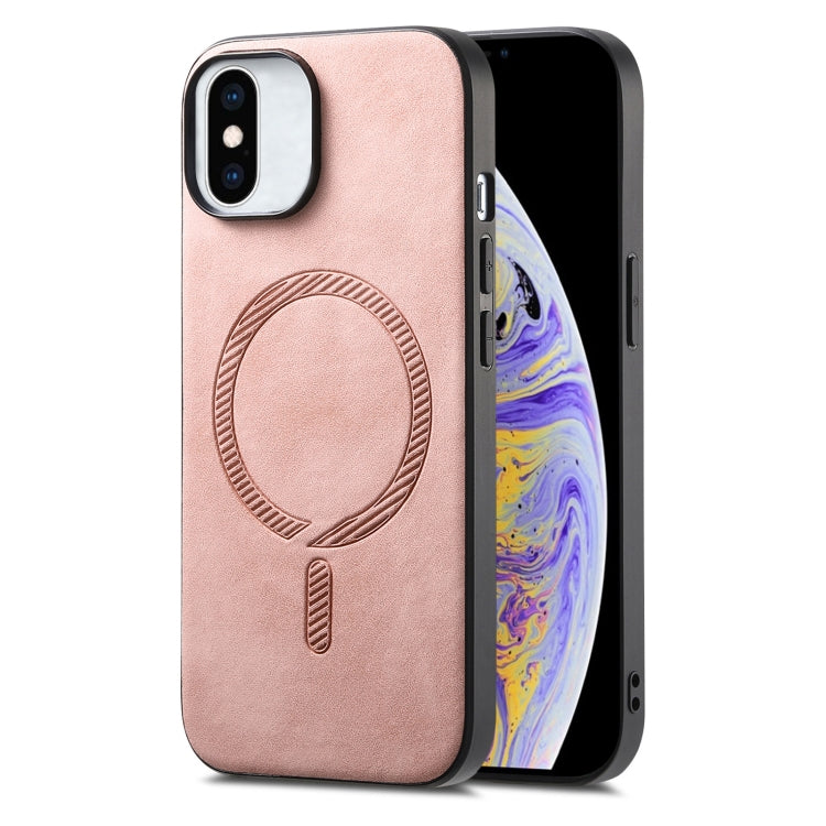 Solid Color Retro Magsafe PU Back Cover Phone Case, Compatible with iPhone XS Max