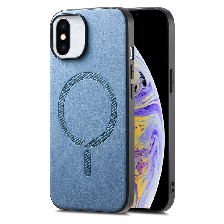 Solid Color Retro Magsafe PU Back Cover Phone Case, Compatible with iPhone XS Max