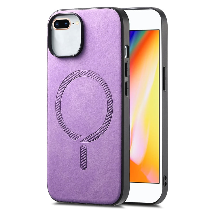Solid Color Retro Magsafe PU Back Cover Phone Case, Compatible with iPhone 7 Plus / 8 Plus