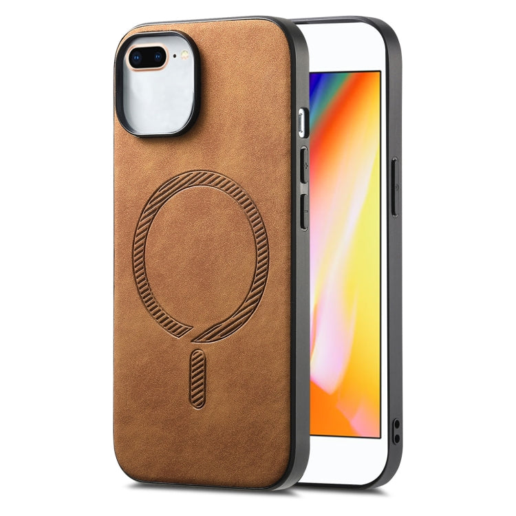 Solid Color Retro Magsafe PU Back Cover Phone Case, Compatible with iPhone 7 Plus / 8 Plus