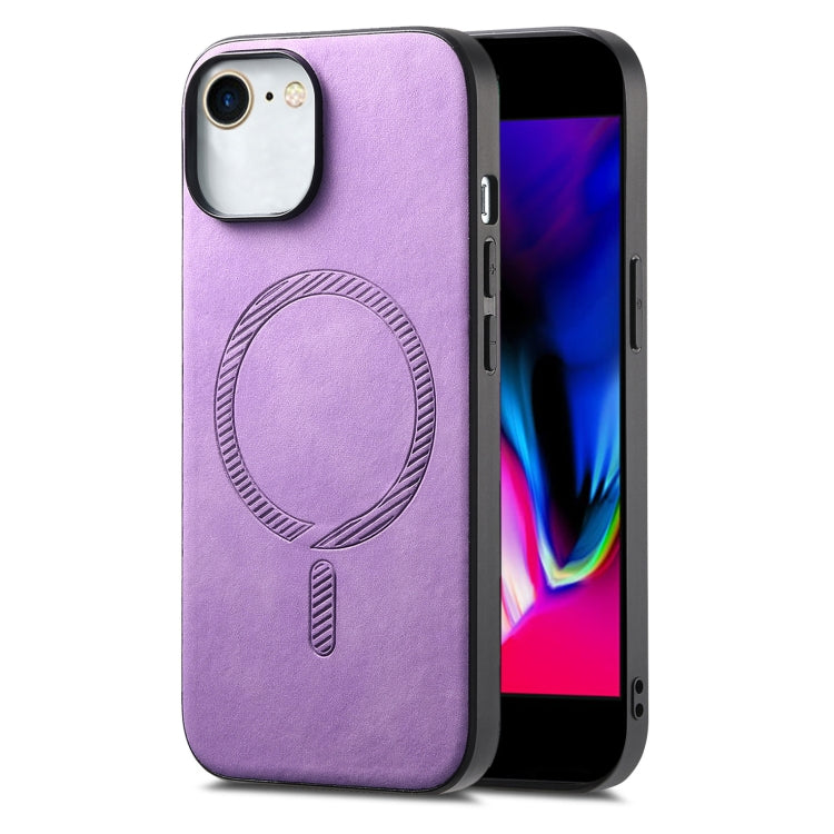 Solid Color Retro Magsafe PU Back Cover Phone Case, Compatible with iPhone 7 / 8 / SE 2022