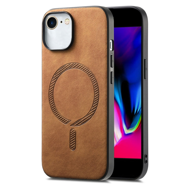 Solid Color Retro Magsafe PU Back Cover Phone Case, Compatible with iPhone 7 / 8 / SE 2022