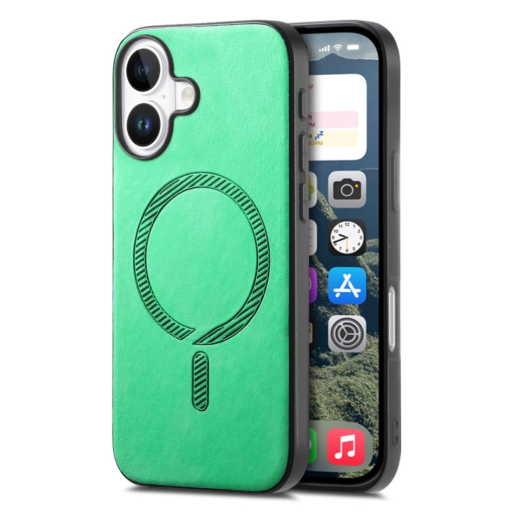 Solid Color Retro Magsafe PU Back Cover Phone Case, Compatible with iPhone 16