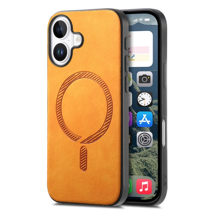 Solid Color Retro Magsafe PU Back Cover Phone Case, Compatible with iPhone 16
