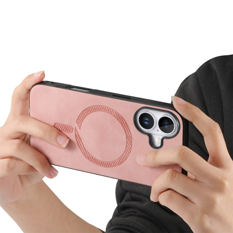 Solid Color Retro Magsafe PU Back Cover Phone Case, Compatible with iPhone 16 Plus