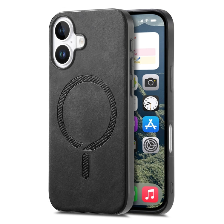 Solid Color Retro Magsafe PU Back Cover Phone Case, Compatible with iPhone 16 Plus