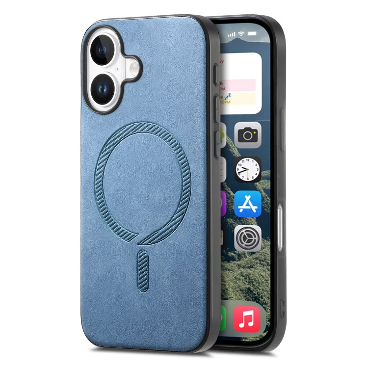 Solid Color Retro Magsafe PU Back Cover Phone Case, Compatible with iPhone 16 Plus