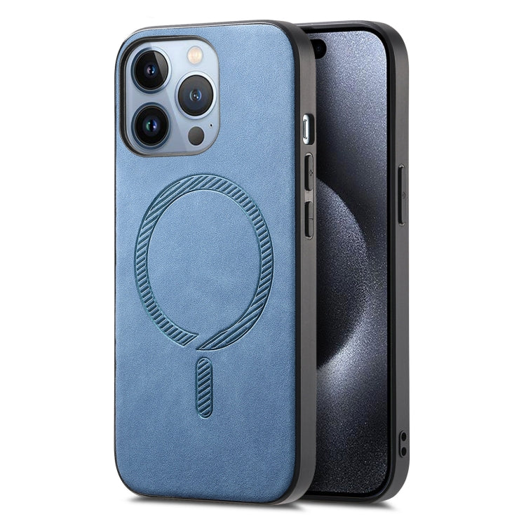 Solid Color Retro Magsafe PU Back Cover Phone Case, Compatible with iPhone 16 Pro