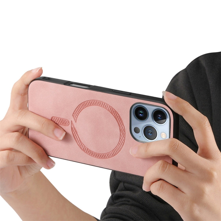 Solid Color Retro Magsafe PU Back Cover Phone Case, Compatible with iPhone 16 Pro Max