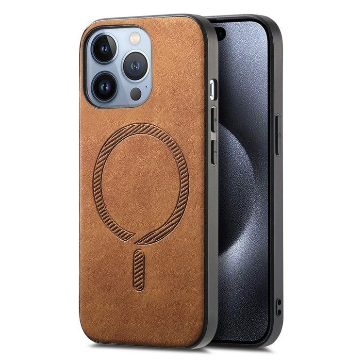 Solid Color Retro Magsafe PU Back Cover Phone Case, Compatible with iPhone 16 Pro Max